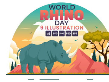 9 World Rhino Day Illustration preview picture