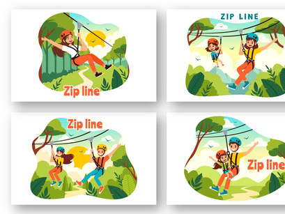 9 Zip Line Activity Illustration