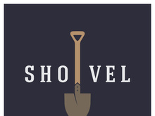 Shovel logo for agriculture, excavation,building, mining foundation. gardening vector set design with leaves