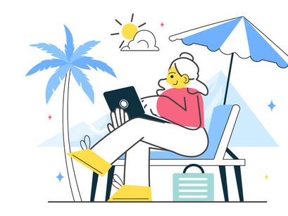 10 Digital Nomad Lifestyle Illustration