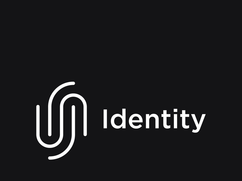 Modern human fingerprint logotype. Fingerprint for identity, business card, technology, digital.