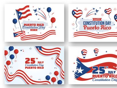 12 Happy Puerto Rico Constitution Day Illustration