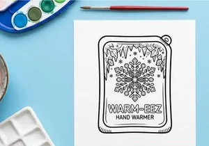 Ilustração de arte vetorial de aquecedor de mão com design de floco de neve para a estação de inverno e feriados de Natal