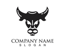 Bull head logo vector icon design illustration