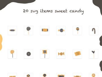 Illustration stamp stickers icons sweet candy decoration preview picture