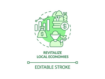 Revitalize local economies green concept icon preview picture