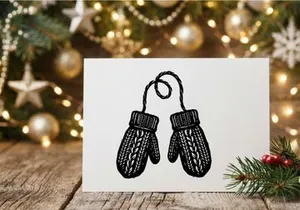 Winter Christmas Mittens with String for Kids and Adults