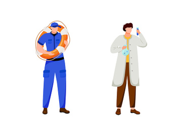 Maritime professions flat vector illustration preview picture
