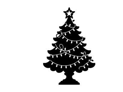Dekorative Weihnachtsbaum mit Lichtern und Sternspitze