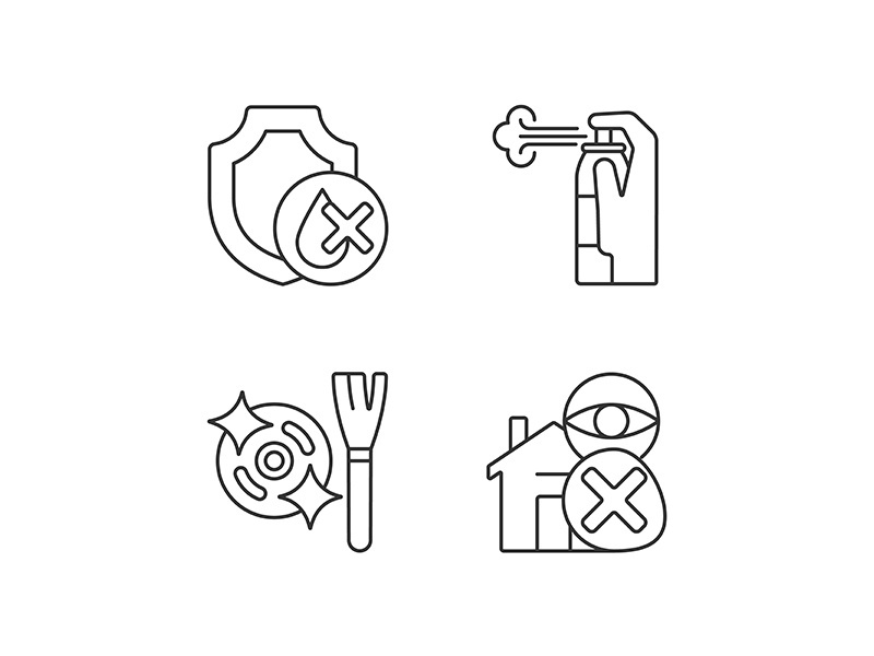 Drone guideline linear manual label icons set