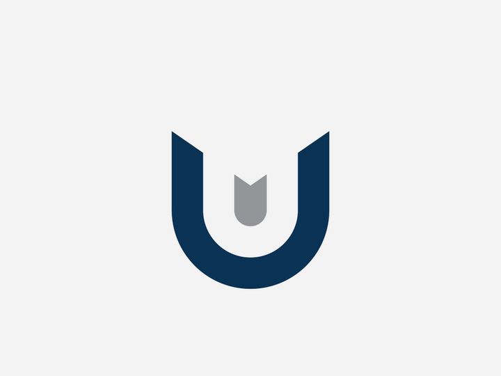 U letter logo alphabet design icon for company