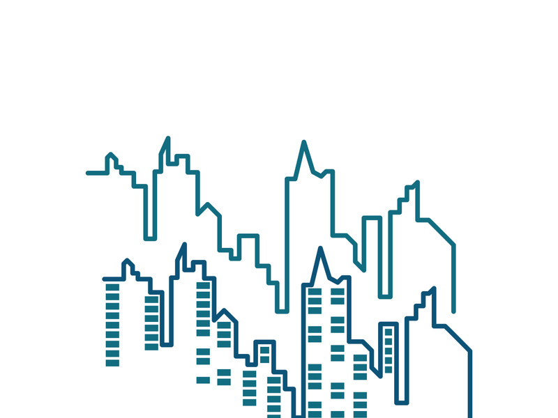 Modern city skyline icon silhouette vector illustration design