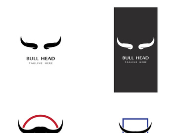 Retro vintage bull head horns logo design. preview picture