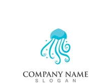 Jellyfish icon illustration design, simple logo template vector
