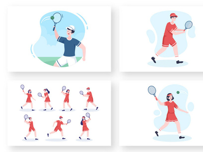 13 Tennis Player Sport Illustration