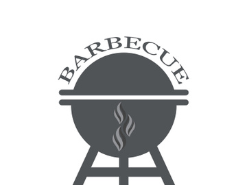 BBQ grill simple and symbol icon with smoke or steam logo vector illustration preview picture