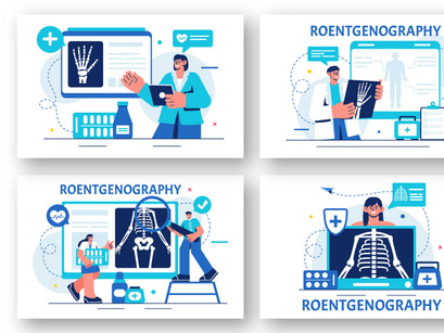 18 Roentgenography Vector Illustration