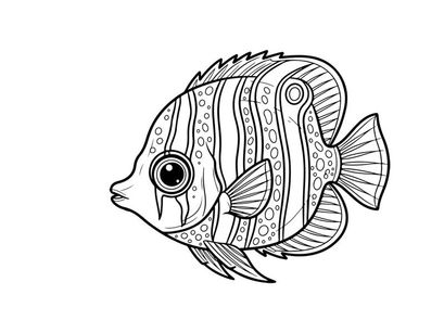 Stylized fish swimming vector illustration flat design