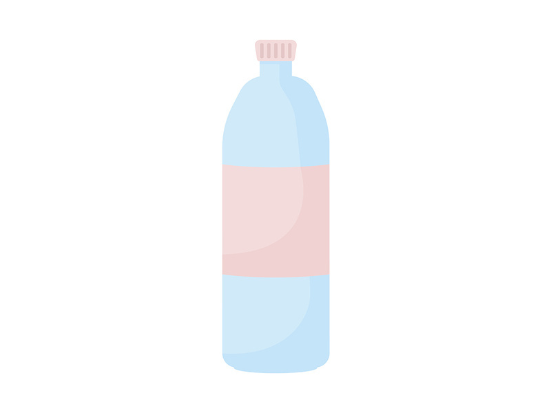 Bottle with fresh water semi flat color vector object