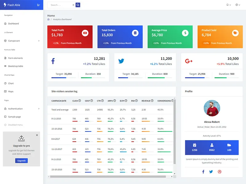 Flash Able Bootstrap Admin Template preview picture