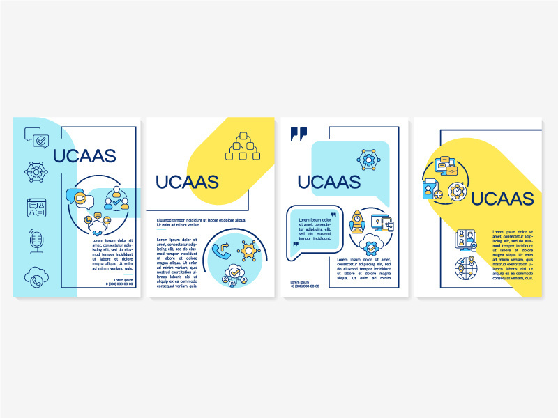 UCaaS blue and yellow brochure template