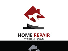 Home repair logo design vector with handyman service construction vector