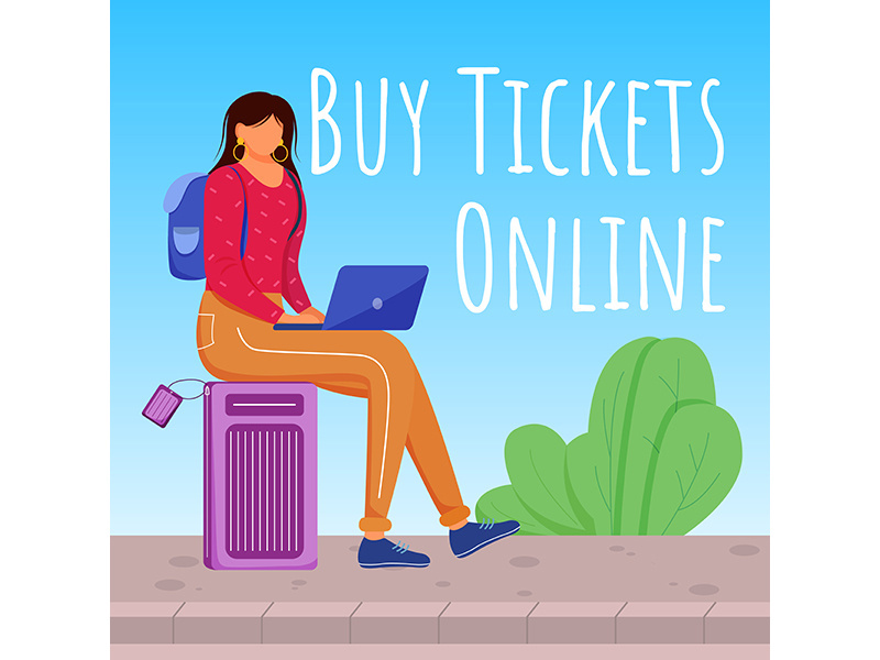 Buy tickets online social media post mockup