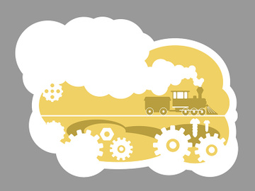 Railroad 2D vector web banner, poster preview picture
