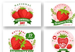 12 National Strawberry Day Illustration