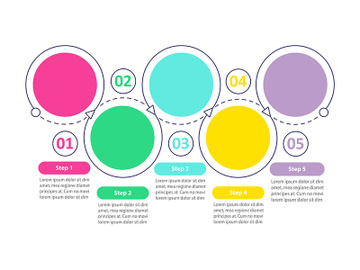 Round flowchart vector infographic template with creative design preview picture