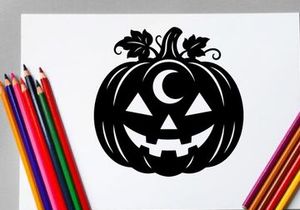 Halloween-Kürbis mit Kürbisgesicht für Herbstdekorationen