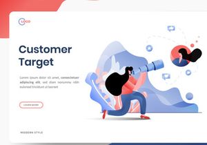 Business Online Marketing flat illustration