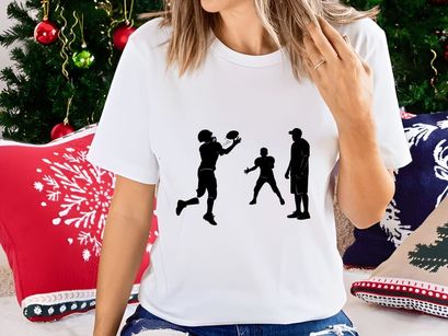 American football players in action with coach on the sidelines