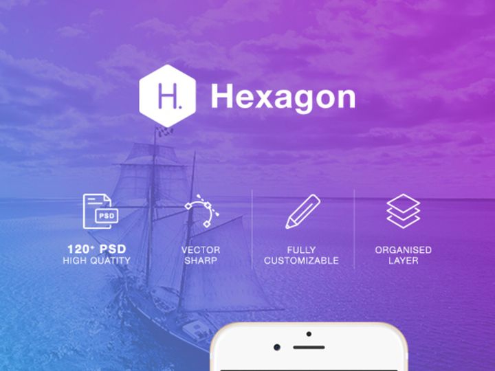 Hexagon Mobile UI Kit