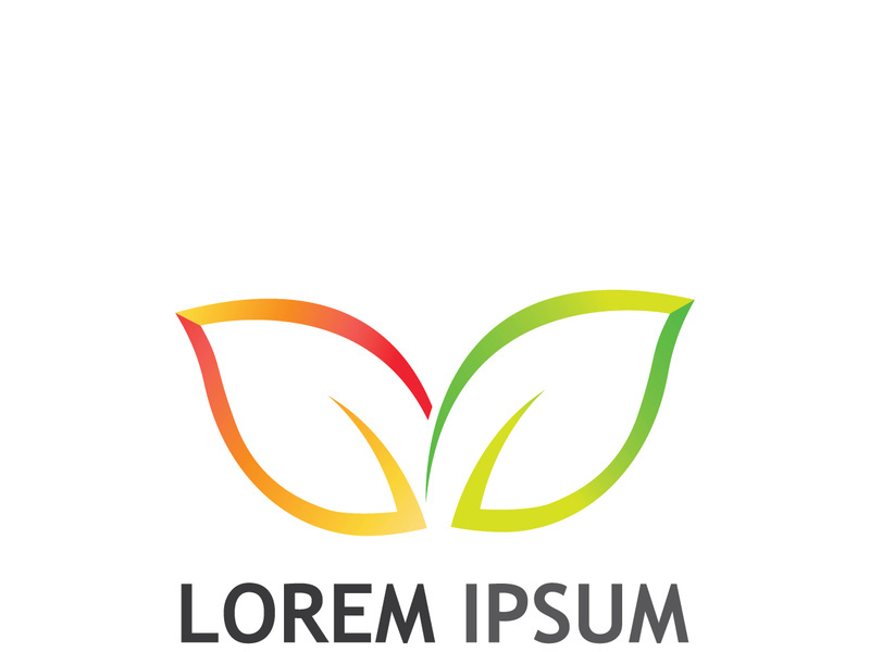 Colorful natural leaf logo design.