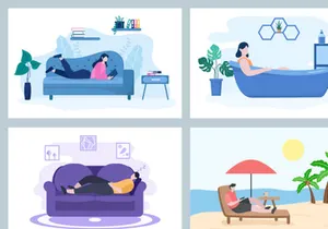 18 Relax at Home Vector Flat Illustration