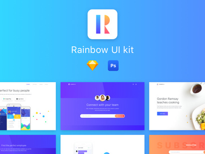 Epic Rainbow UI Kit Sketch + PSD