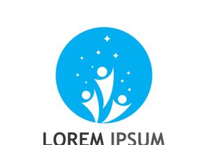 Community of people logo design with creative idea.