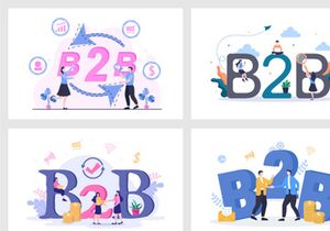 17 B2B or Business to Business Marketing Illustration