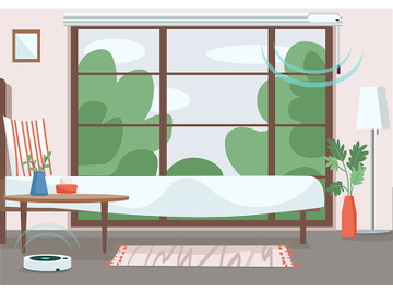 Modern apartment flat color vector illustration preview picture