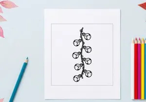 Hand drawn illustration of a string of light bulbs