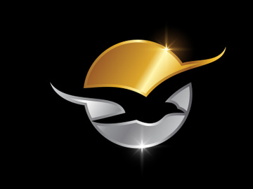 Flying bird into a circle logo, bird logo design preview picture