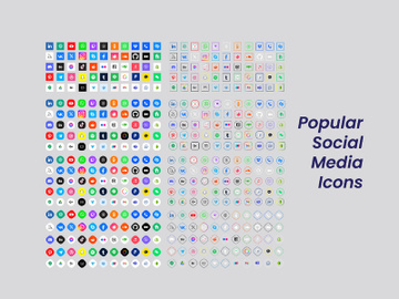 Popular social media logo icons preview picture