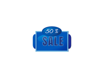 Half price sale blue vector board sign illustration preview picture