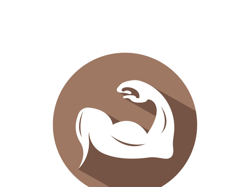 Arm muscle silhouette logo biceps icon vector illustration