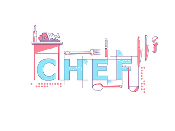 Chef word concepts word concepts thin line vector banner preview picture
