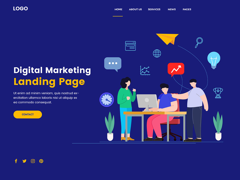 Seo digital marketing website template by ixdesignlab ~ EpicPxls