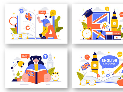 12 English Language Learning Illustration