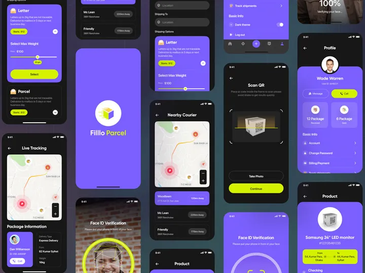 Filllo Parcel Delivery App UI Kit