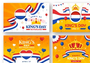 12 Kings Netherlands Day Illustration